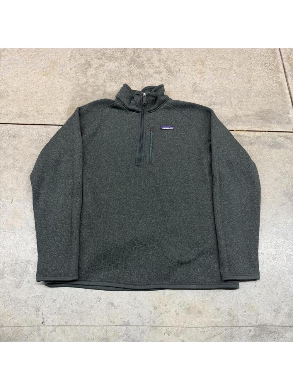 vintage patagonia better sweater green quarter zip fleece jacket size large